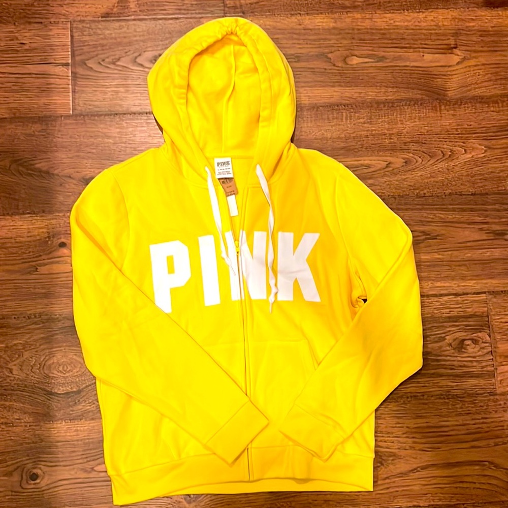 Victoria’s Secret PINK Zip Hoodie Yellow NWT